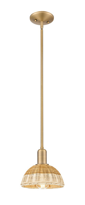 Innovations - 716-1S-BB-NBD2-75-NAT - One Light Mini Pendant - Arcadia - Brushed Brass
