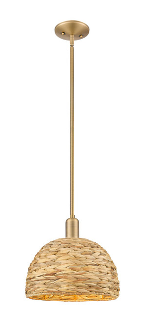 Innovations - 716-1S-BB-RBD-12-NAT - One Light Mini Pendant - Arcadia - Brushed Brass