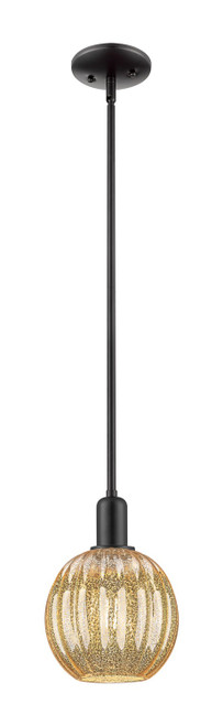 Innovations - 716-1S-BK-G458-7ME - One Light Mini Pendant - Arcadia - Matte Black