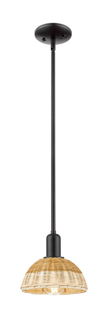 Innovations - 716-1S-BK-NBD2-75-NAT - One Light Mini Pendant - Arcadia - Matte Black