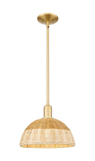 Innovations - 716-1S-SG-NBD2-12-NAT - One Light Mini Pendant - Arcadia - Satin Gold