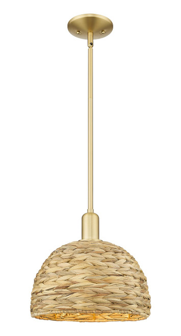 Innovations - 716-1S-SG-RBD-12-NAT - One Light Mini Pendant - Arcadia - Satin Gold