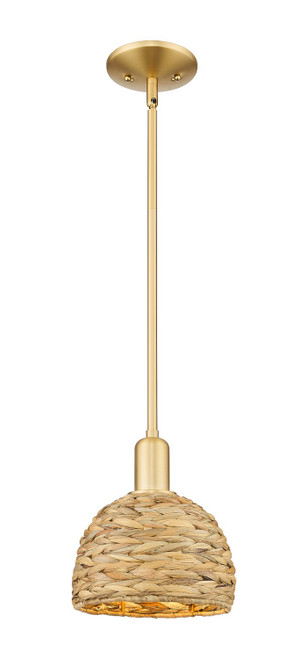 Innovations - 716-1S-SG-RBD-8-NAT - One Light Mini Pendant - Arcadia - Satin Gold