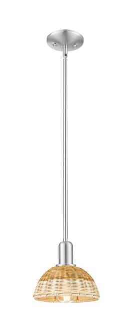 Innovations - 716-1S-SN-NBD2-75-NAT - One Light Mini Pendant - Arcadia - Brushed Satin Nickel