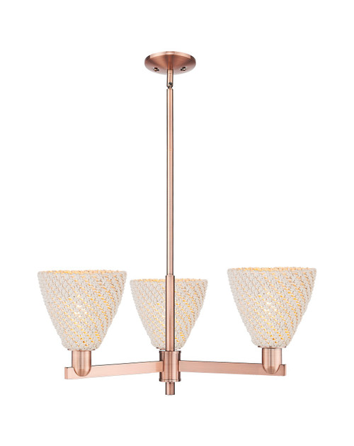 Innovations - 716-3CR-AC-NBD-75-NAT - Three Light Pendant - Arcadia - Antique Copper