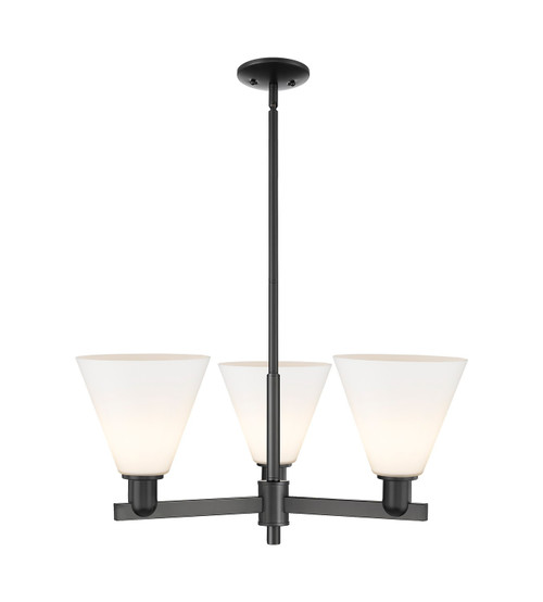 Innovations - 716-3CR-BK-GBC-81 - Three Light Pendant - Arcadia - Matte Black