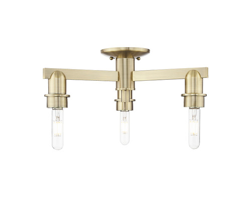 Innovations - 716-3F-AB - Three Light Semi-Flush Mount - Arcadia - Antique Brass