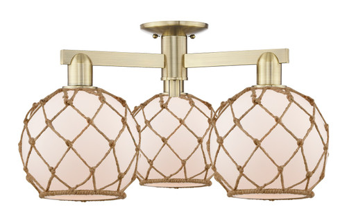Innovations - 716-3F-AB-G121-8RB - Three Light Semi-Flush Mount - Arcadia - Antique Brass