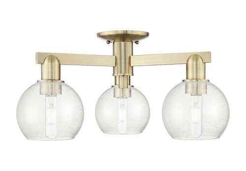 Innovations - 716-3F-AB-G124-6 - Three Light Semi-Flush Mount - Arcadia - Antique Brass