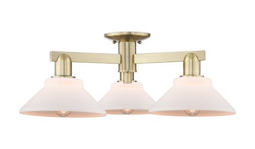 Innovations - 716-3F-AB-G131 - Three Light Semi-Flush Mount - Arcadia - Antique Brass
