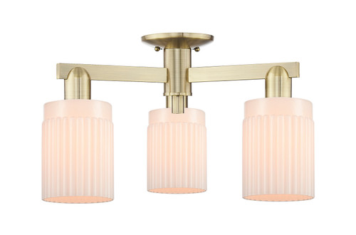 Innovations - 716-3F-AB-G341 - Three Light Semi-Flush Mount - Arcadia - Antique Brass