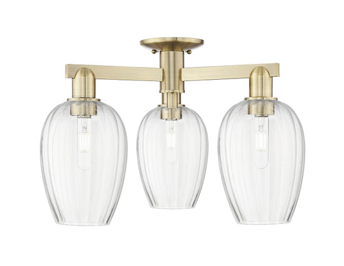 Innovations - 716-3F-AB-G457-6CL - Three Light Semi-Flush Mount - Arcadia - Antique Brass