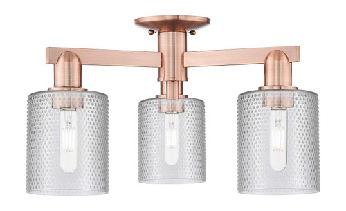 Innovations - 716-3F-AC-G112 - Three Light Semi-Flush Mount - Arcadia - Antique Copper