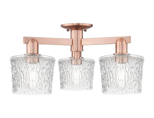 Innovations - 716-3F-AC-G402 - Three Light Semi-Flush Mount - Arcadia - Antique Copper