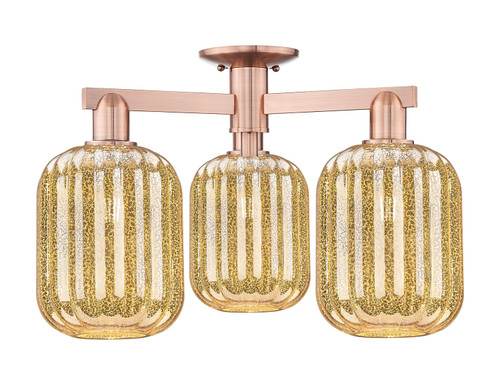 Innovations - 716-3F-AC-G460-7ME - Three Light Semi-Flush Mount - Arcadia - Antique Copper
