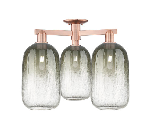 Innovations - 716-3F-AC-G482-7SL - Three Light Semi-Flush Mount - Arcadia - Antique Copper