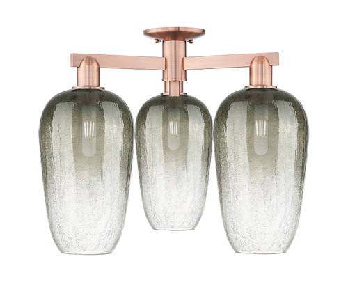 Innovations - 716-3F-AC-G484-7SL - Three Light Semi-Flush Mount - Arcadia - Antique Copper