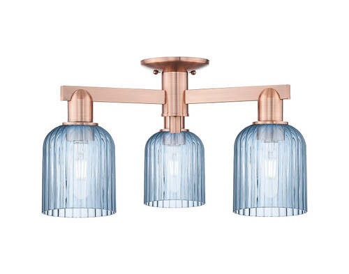 Innovations - 716-3F-AC-G559-5BL - Three Light Semi-Flush Mount - Arcadia - Antique Copper