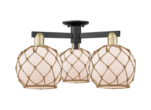 Innovations - 716-3F-BAB-G121-8RB - Three Light Semi-Flush Mount - Arcadia - Black Antique Brass