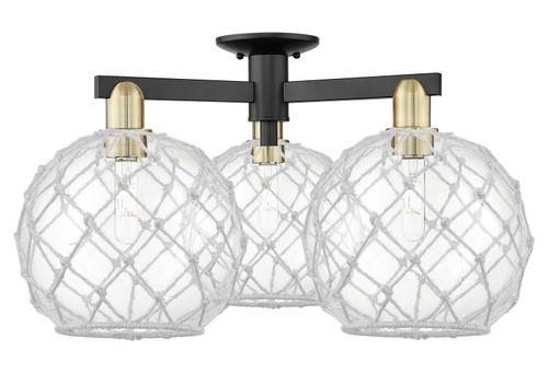 Innovations - 716-3F-BAB-G122-10RW - Three Light Semi-Flush Mount - Arcadia - Black Antique Brass