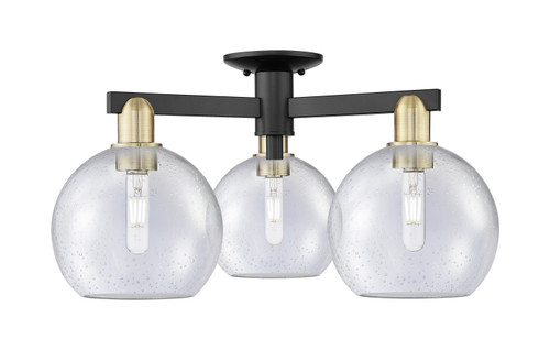 Innovations - 716-3F-BAB-G124-8 - Three Light Semi-Flush Mount - Arcadia - Black Antique Brass