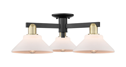 Innovations - 716-3F-BAB-G131 - Three Light Semi-Flush Mount - Arcadia - Black Antique Brass