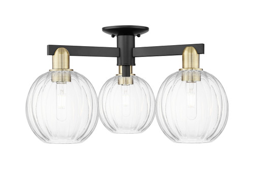 Innovations - 716-3F-BAB-G458-7CL - Three Light Semi-Flush Mount - Arcadia - Black Antique Brass