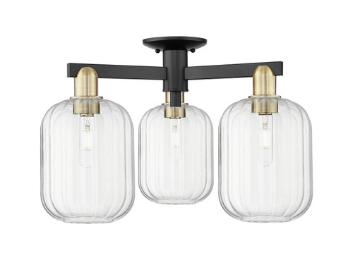 Innovations - 716-3F-BAB-G460-7CL - Three Light Semi-Flush Mount - Arcadia - Black Antique Brass