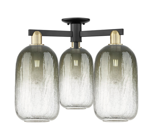 Innovations - 716-3F-BAB-G482-7SL - Three Light Semi-Flush Mount - Arcadia - Black Antique Brass