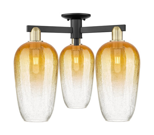 Innovations - 716-3F-BAB-G484-7AM - Three Light Semi-Flush Mount - Arcadia - Black Antique Brass