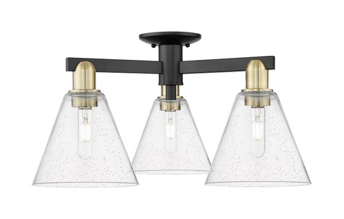 Innovations - 716-3F-BAB-GBC-84 - Three Light Semi-Flush Mount - Arcadia - Black Antique Brass
