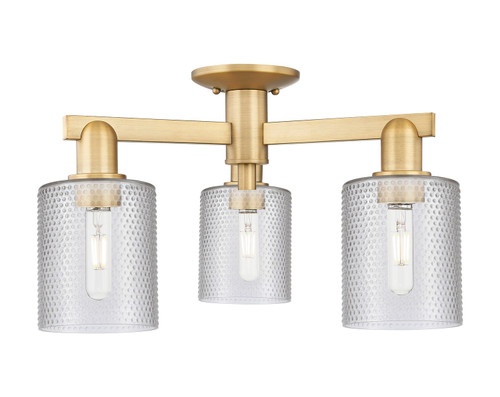 Innovations - 716-3F-BB-G112 - Three Light Semi-Flush Mount - Arcadia - Brushed Brass