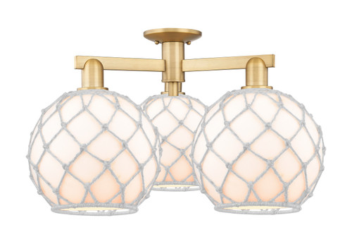 Innovations - 716-3F-BB-G121-10RW - Three Light Semi-Flush Mount - Arcadia - Brushed Brass