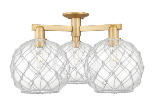 Innovations - 716-3F-BB-G122-10RW - Three Light Semi-Flush Mount - Arcadia - Brushed Brass