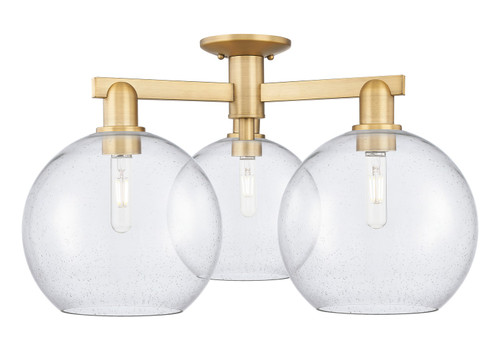 Innovations - 716-3F-BB-G124-10 - Three Light Semi-Flush Mount - Arcadia - Brushed Brass