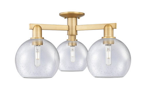 Innovations - 716-3F-BB-G124-8 - Three Light Semi-Flush Mount - Arcadia - Brushed Brass