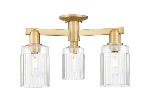 Innovations - 716-3F-BB-G342 - Three Light Semi-Flush Mount - Arcadia - Brushed Brass