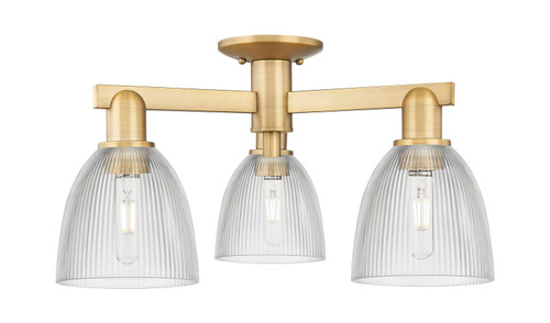 Innovations - 716-3F-BB-G382 - Three Light Semi-Flush Mount - Arcadia - Brushed Brass