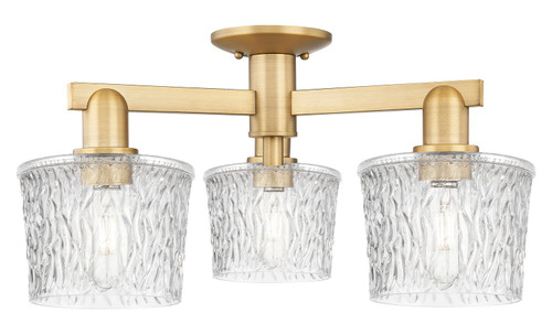 Innovations - 716-3F-BB-G402 - Three Light Semi-Flush Mount - Arcadia - Brushed Brass