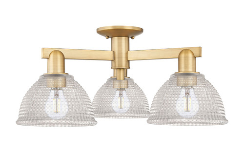 Innovations - 716-3F-BB-G422 - Three Light Semi-Flush Mount - Arcadia - Brushed Brass