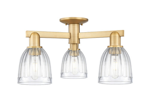 Innovations - 716-3F-BB-G442 - Three Light Semi-Flush Mount - Arcadia - Brushed Brass