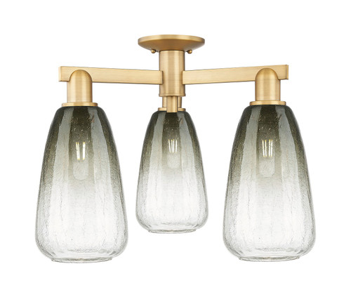 Innovations - 716-3F-BB-G480-6SL - Three Light Semi-Flush Mount - Arcadia - Brushed Brass