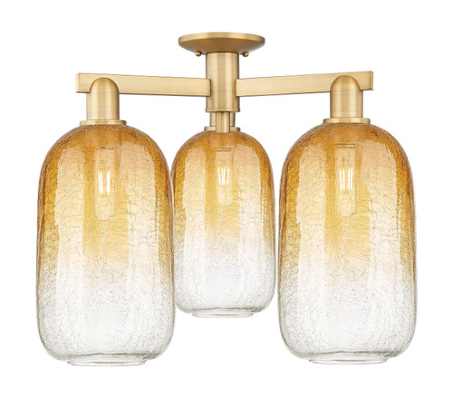 Innovations - 716-3F-BB-G482-7AM - Three Light Semi-Flush Mount - Arcadia - Brushed Brass