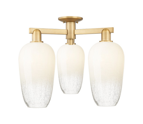 Innovations - 716-3F-BB-G484-7OP - Three Light Semi-Flush Mount - Arcadia - Brushed Brass