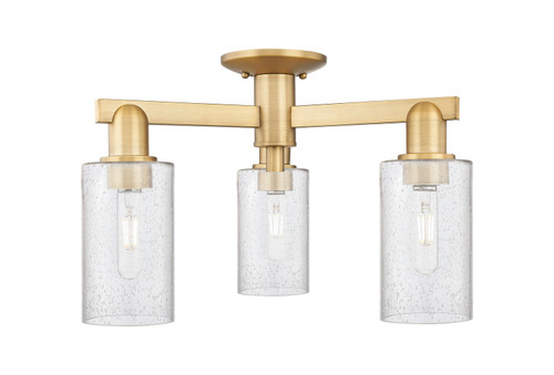 Innovations - 716-3F-BB-G804 - Three Light Semi-Flush Mount - Arcadia - Brushed Brass