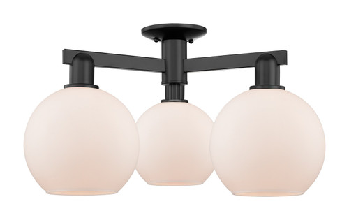 Innovations - 716-3F-BK-G121-8 - Three Light Semi-Flush Mount - Arcadia - Matte Black