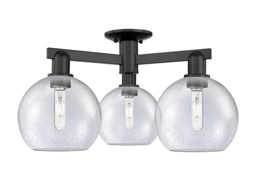 Innovations - 716-3F-BK-G124-8 - Three Light Semi-Flush Mount - Arcadia - Matte Black