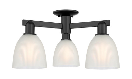 Innovations - 716-3F-BK-G381 - Three Light Semi-Flush Mount - Arcadia - Matte Black