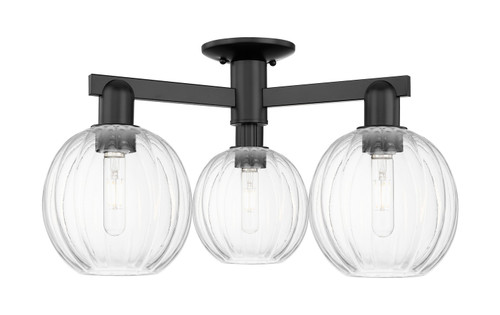 Innovations - 716-3F-BK-G458-7CL - Three Light Semi-Flush Mount - Arcadia - Matte Black