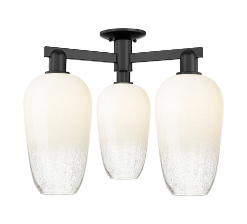 Innovations - 716-3F-BK-G484-7OP - Three Light Semi-Flush Mount - Arcadia - Matte Black